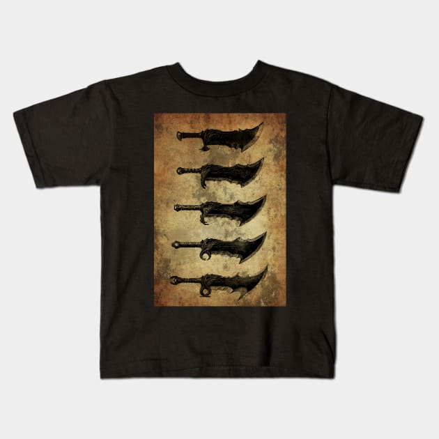 God of War - Chaos Blades Kids T-Shirt by boothilldesigns